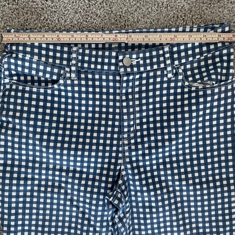 Chicos Girlfriend Slim Leg Ankle Pants Size 1 (8-10)Blue Gingham Perfect Stretch - Picture 5 of 16
